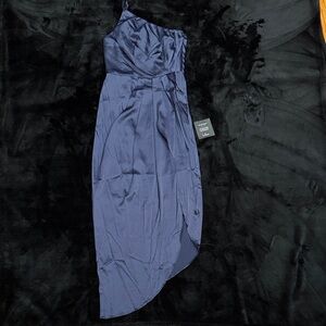 NWT Lulu's Elegant Navy One-Shoulder Dress